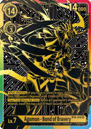 Agumon - Bond of Bravery (2021 Championship Finals 1st Place) (BT6-018) - Double Diamond Foil