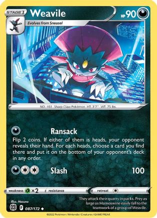 Weavile 087  SWSH09 Brilliant Stars - Uncommon
