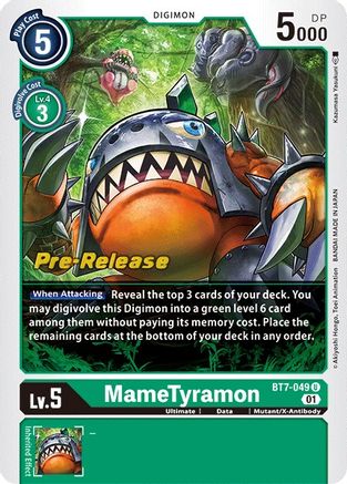 MameTyramon (BT7-049) - Next Adventure Pre-Release Cards Foil