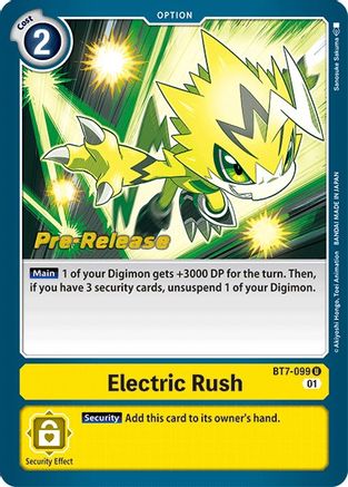 Electric Rush (BT7-099) - Next Adventure Pre-Release Cards Foil