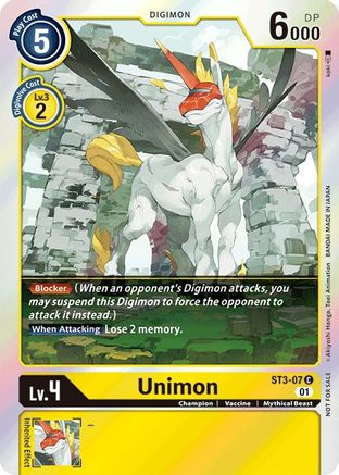 Unimon - ST3-07 (Official Tournament Pack Vol.4) (ST3-07) - Starter Deck 03: Heaven's Yellow