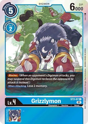 Grizzlymon - ST2-07 (Official Tournament Pack Vol.4) (ST2-07) - Starter Deck 02: Cocytus Blue