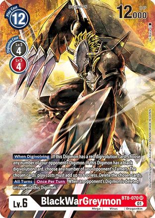 BlackWarGreymon (Alternate Art) (BT8-070) - New Awakening Foil
