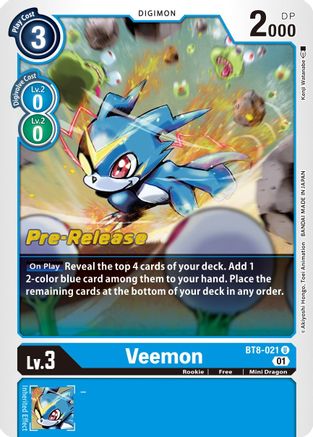 Veemon (BT8-021) - New Awakening Pre-Release Cards Foil
