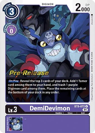 DemiDevimon (BT8-072) - New Awakening Pre-Release Cards Foil