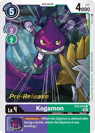 Kogamon (BT8-075) - New Awakening Pre-Release Cards Foil