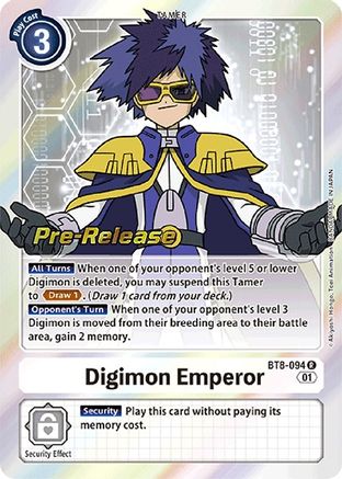 Digimon Emperor (BT8-094) - New Awakening Pre-Release Cards Foil