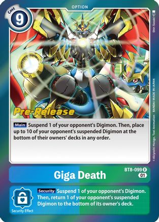 Giga Death (BT8-099) - New Awakening Pre-Release Cards Foil