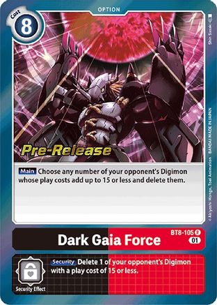Dark Gaia Force (BT8-105) - New Awakening Pre-Release Cards Foil