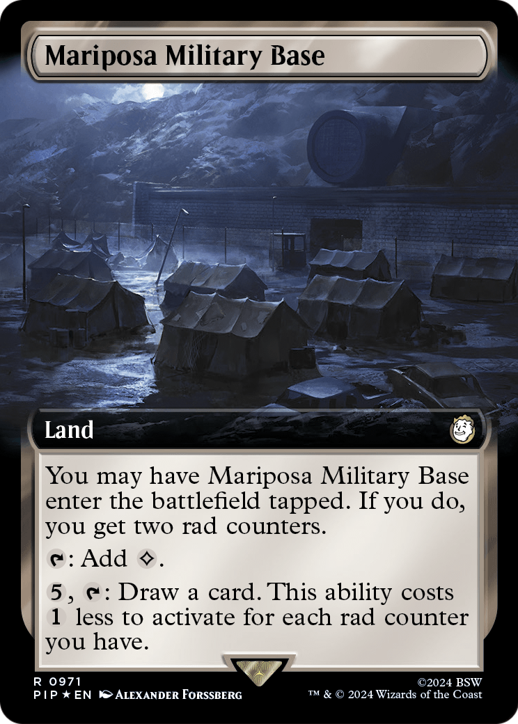 Mariposa Military Base (Extended Art) (Surge Foil) (PIP-971) - Fallout: (Extended Art) Foil