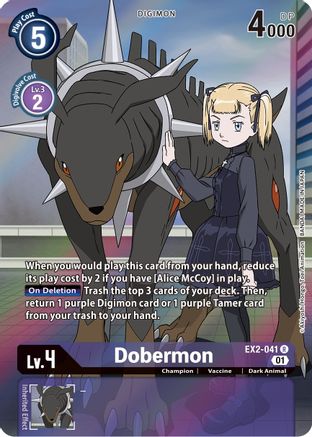 Dobermon (Alternate Art) (EX2-041) - Digital Hazard Foil