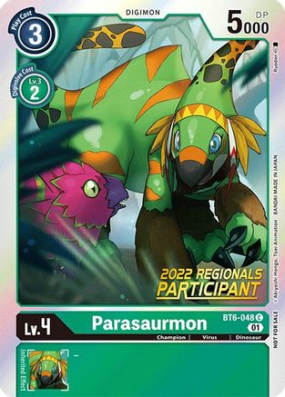 Parasaurmon (2022 Championship Online Regional) [Online Participant] (BT6-048) - Double Diamond Foil