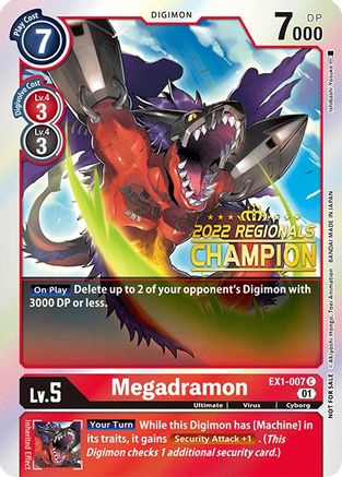 Megadramon (2022 Championship Online Regional) [Online Champion] (EX1-007) - Classic Collection Foil