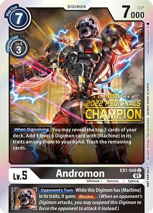 Andromon (2022 Championship Online Regional) [Online Champion] (EX1-048) - Classic Collection Foil