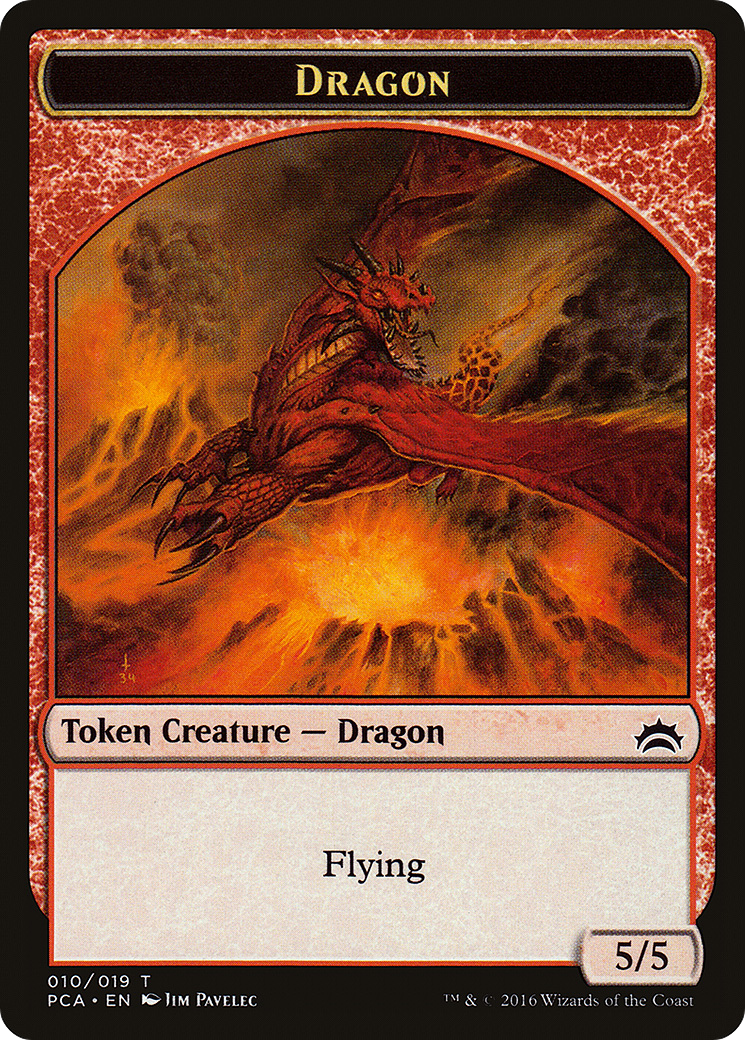 Dragon // Saproling Double-sided Token (PCA-10 // 19) - Planechase Anthology Tokens