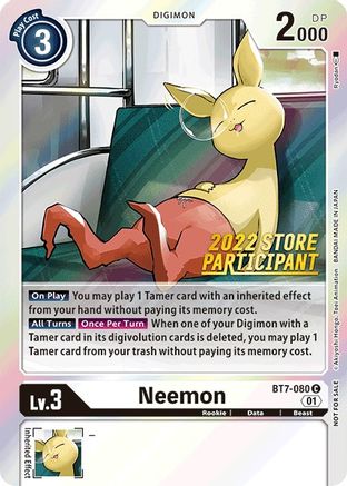 Neemon (2022 Store Participant) (BT7-080) - Next Adventure Foil