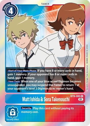 Matt Ishida & Sora Takenouchi (BT9-085) - X Record Foil