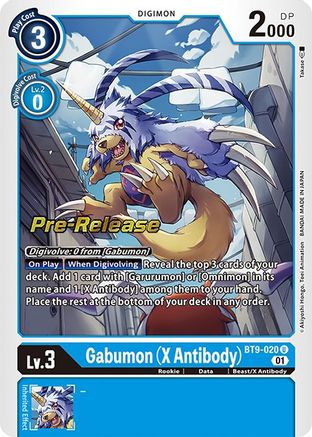 Gabumon (X Antibody) (BT9-020) - X Record Pre-Release Cards Foil