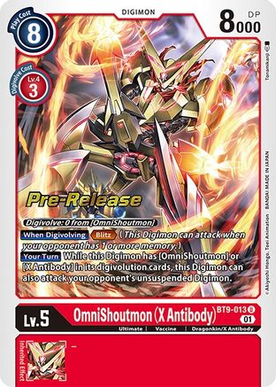 OmniShoutmon (X Antibody) (BT9-013) - X Record Pre-Release Cards Foil