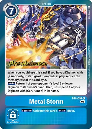 Metal Storm (BT9-097) - X Record Pre-Release Cards Foil