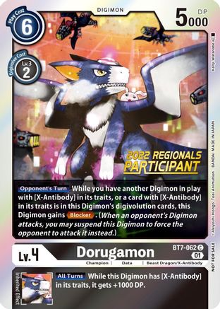 Dorugamon (2022 Championship Offline Regional) [Online Participant] (BT7-062) - Next Adventure Foil