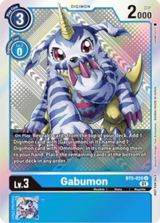 Gabumon (X Record Pre-Release Tournament Winner Card) (BT5-020) - X Record Pre-Release Cards Foil