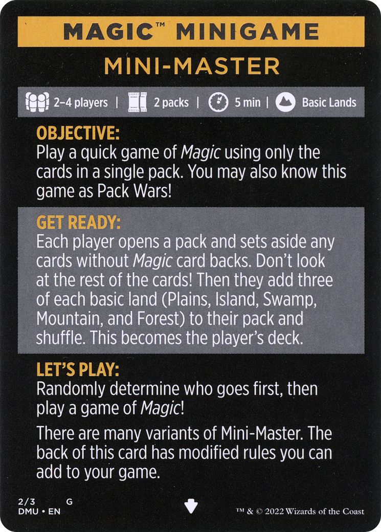 Mini-Master // Mini-Master (cont'd) (MDMU-002) - Dominaria United Minigames Foil