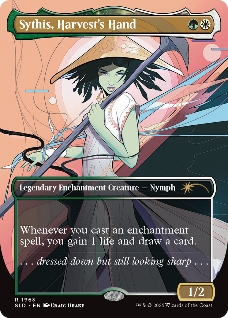Sythis, Harvest's Hand (Rainbow Foil) (SLD-1963) - Secret Lair Drop: (enchantment) (Borderless) Foil