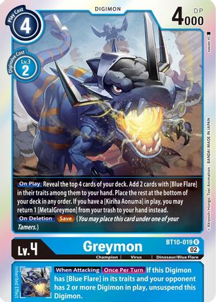 Greymon (BT10-019) - Xros Encounter Foil