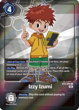 Izzy Izumi (Alternate Art) (BT4-096) - Starter Deck 13: Ragnaloardmon Foil