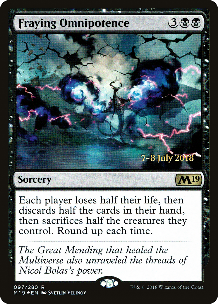 Fraying Omnipotence (PRE-97S) - Core Set 2019 Promos Foil