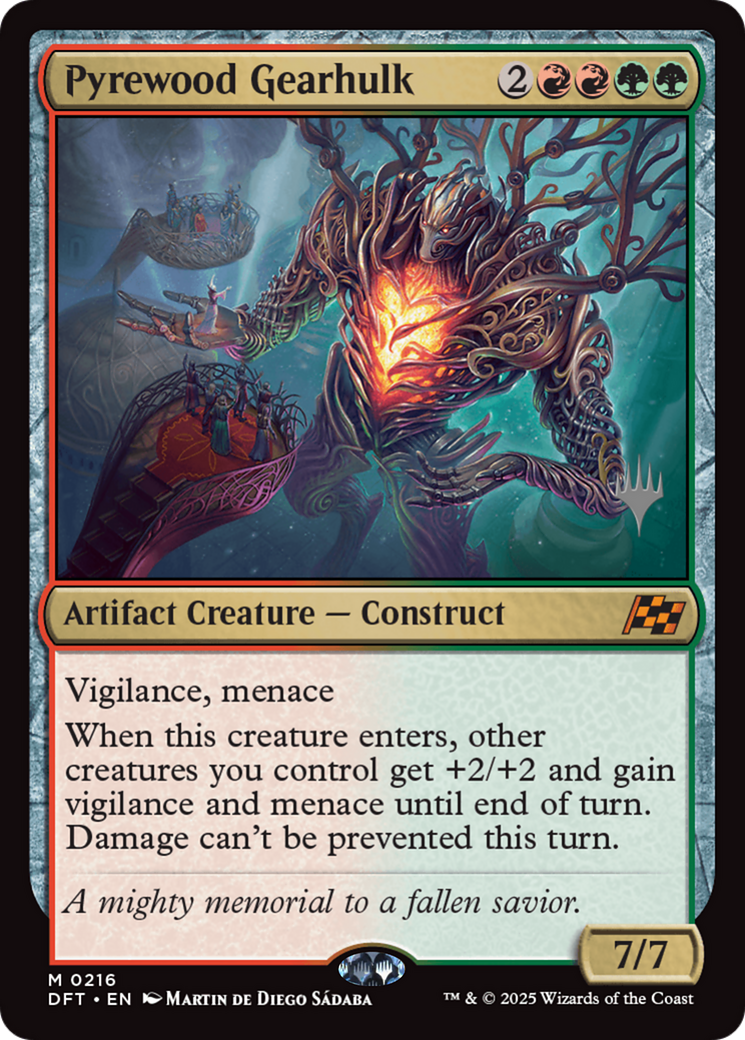 Pyrewood Gearhulk (PPDFT-216) - Promo Pack: Aetherdrift Foil