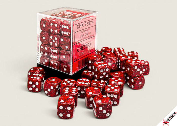 Chessex Dados d6 - Set 36 Lava stone