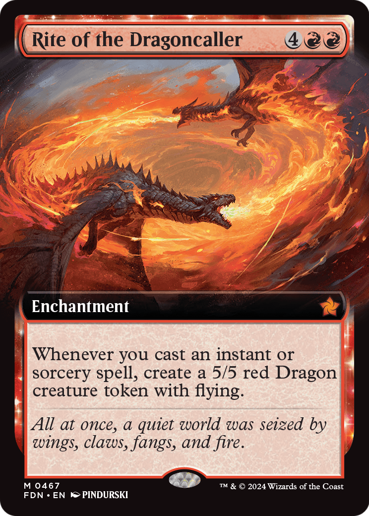 Rite of the Dragoncaller (Extended Art) (FDN-467) - Foundations: (enchantment, Extended Art) Foil