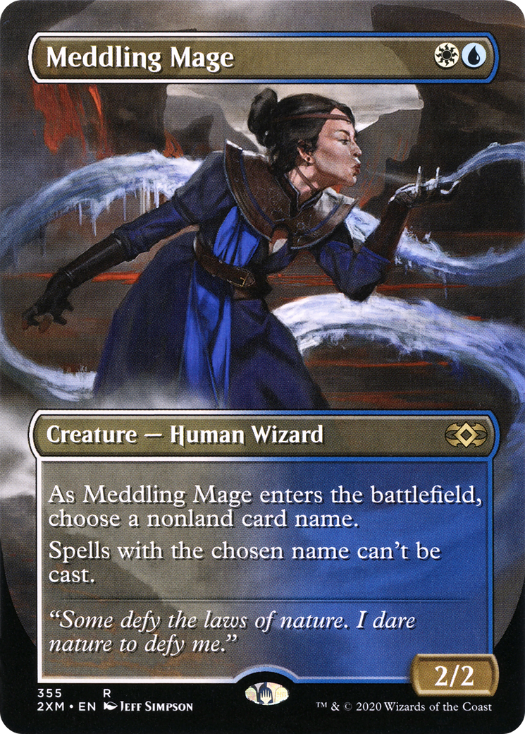 Meddling Mage (Borderless) (2XM-355) - Double Masters