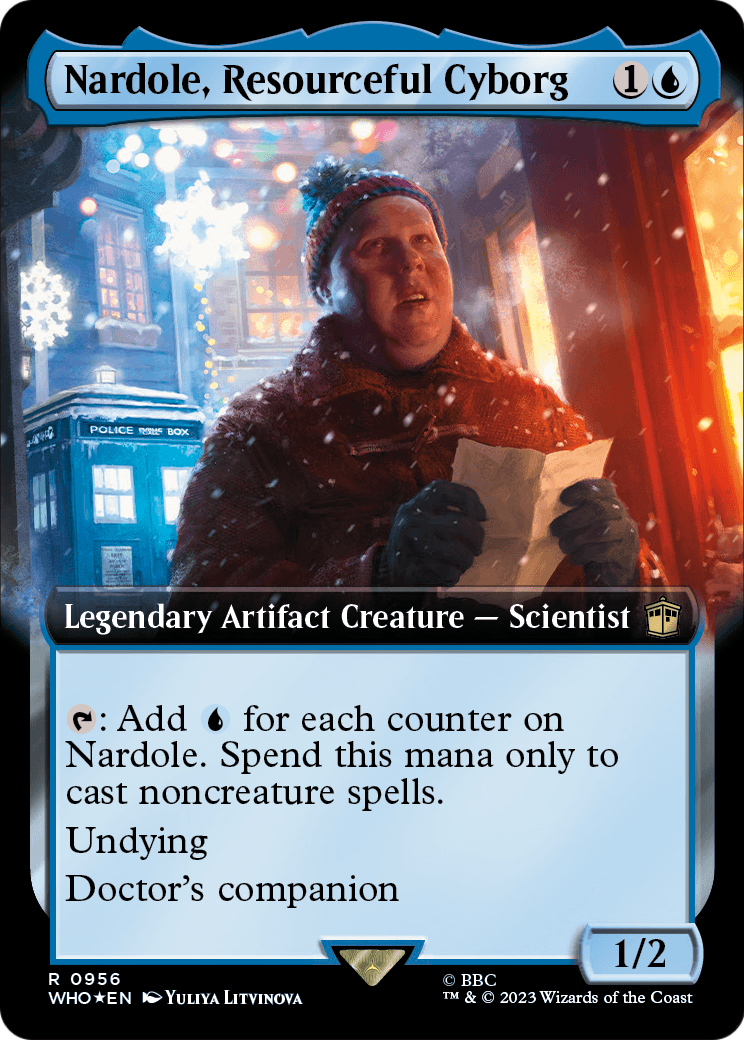 Nardole, Resourceful Cyborg (Extended Art) (Surge Foil) (WHO-956) - Doctor Who: (Extended Art) Foil