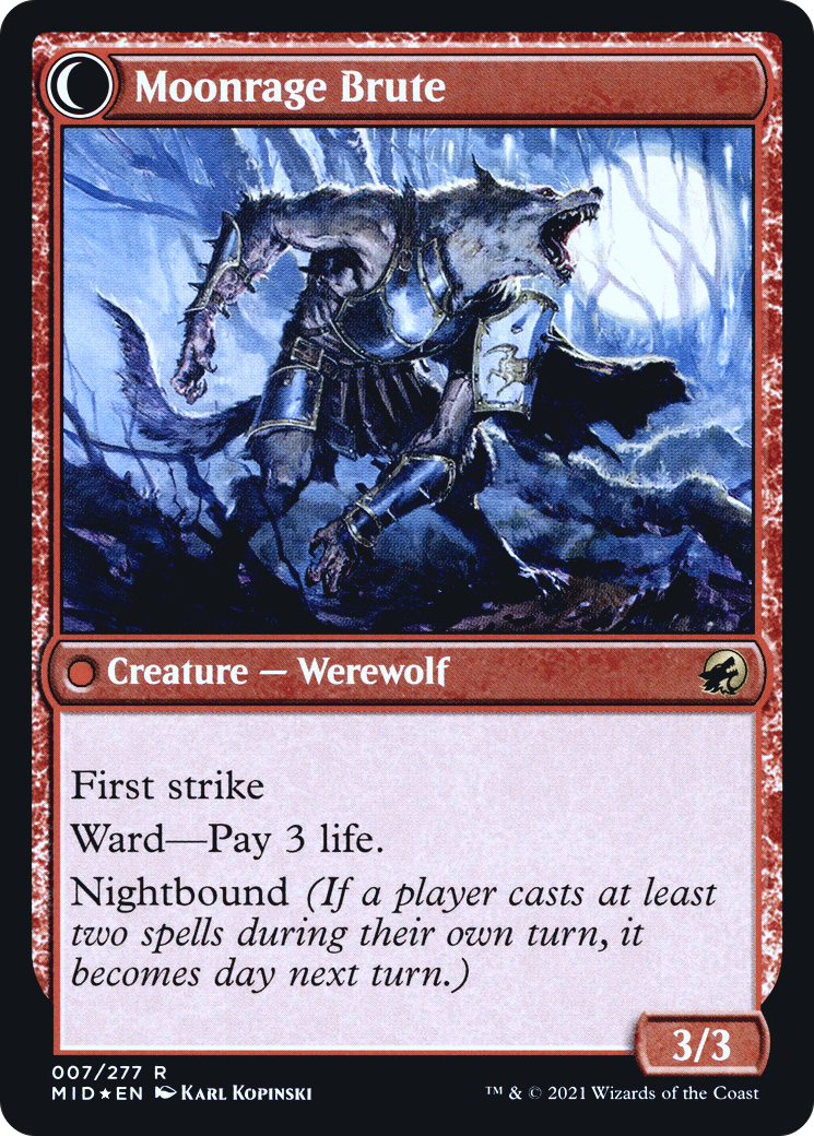 Brutal Cathar (PRE-07S) - Innistrad: Midnight Hunt Promos: (Double Faced Transform) Foil