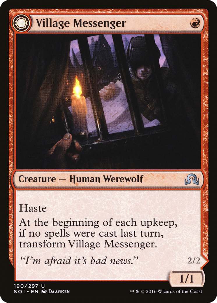 Village Messenger (SOI-190) - Shadows over Innistrad: (Double Faced Transform)