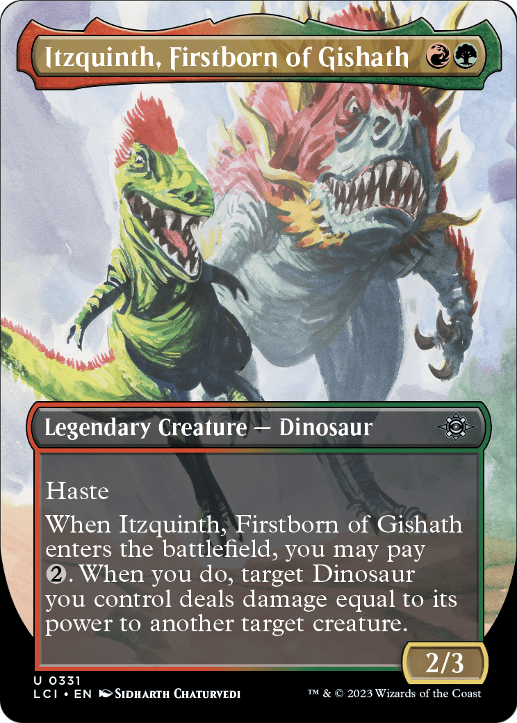 Itzquinth, Firstborn of Gishath (Borderless) (LCI-331) - The Lost Caverns of Ixalan Foil