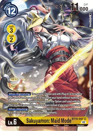 Sakuyamon: Maid Mode (Alternate Art) (BT10-041) - Xros Encounter Foil