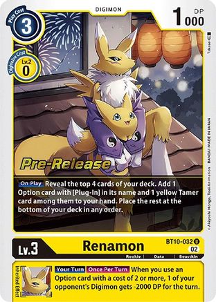Renamon (BT10-032) - Xros Encounter Pre-Release Cards Foil