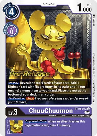 ChuuChuumon (BT10-073) - Xros Encounter Pre-Release Cards Foil