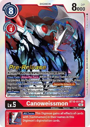 Canoweissmon (BT10-011) - Xros Encounter Pre-Release Cards Foil