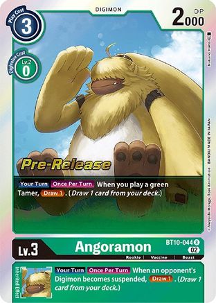 Angoramon (BT10-044) - Xros Encounter Pre-Release Cards Foil