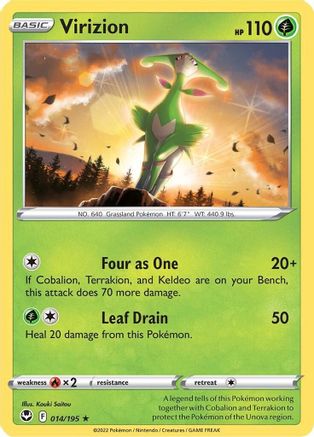 Virizion 014  - Reverse Holofoil SWSH12 Silver Tempest - Rare
