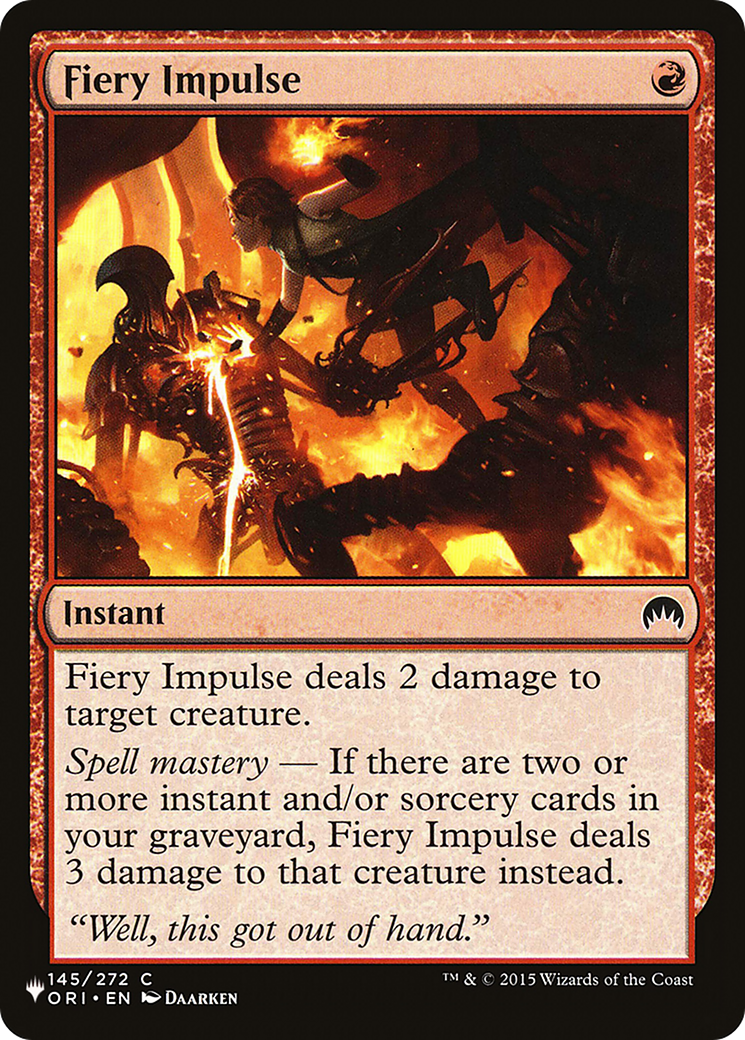 Fiery Impulse (LIST-ORI-145) - The List