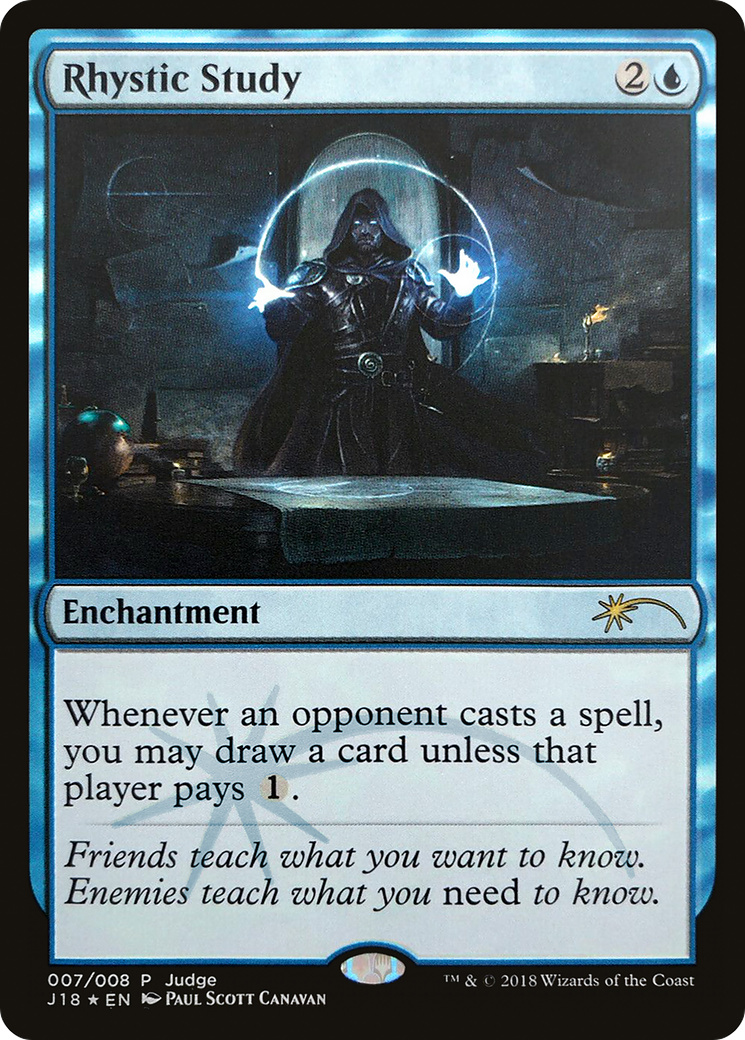 Rhystic Study (JDG-007) - Judge Gift Cards 2018 Foil