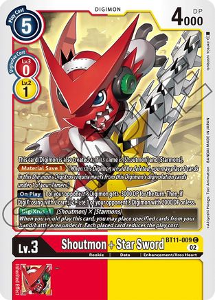 Shoutmon + Star Sword (BT11-009) - Dimensional Phase Foil