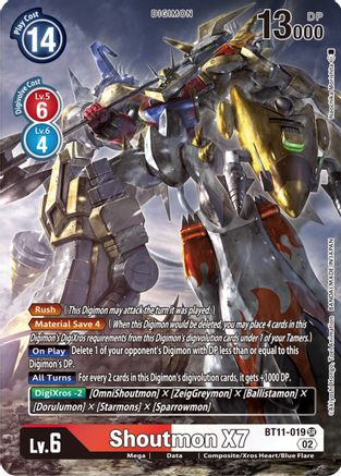 Shoutmon X7 (Alternate Art) (BT11-019) - Dimensional Phase Foil