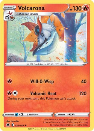 Volcarona 025  - Reverse Holofoil SWSH Crown Zenith - Rare